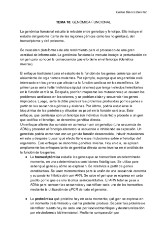 GENÓMICA Y BIOINFORMÁTICA - Tema 10 - GENOMICA FUNCIONAL.pdf