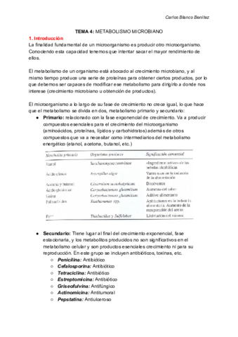 BIOTECNOLOGÍA MICROBIANA - Tema 4 - METABOLISMO.pdf