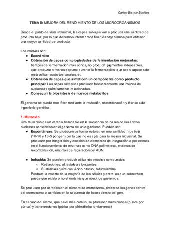 BIOTECNOLOGÍA MICROBIANA - Tema 5 - MEJORA DEL RENDIMIENTO.pdf