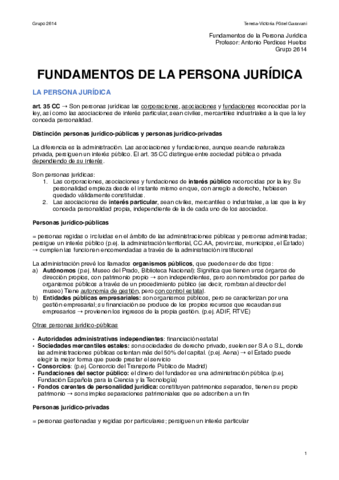 Fundamentos de la Persona Jurídica - Apuntes (Antonio Perdices Huetos) - RESUMEN.pdf