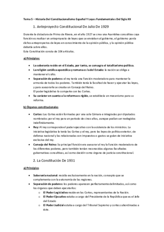 Tema 5 - Historia Del Constitucionalismo Español Y Leyes Fundamentales Del Siglo XX.pdf