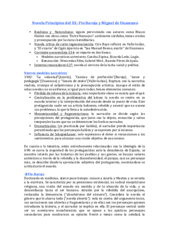 2.Novela comienzos del XX Pío Baroja y Miguel de Unamuno.pdf