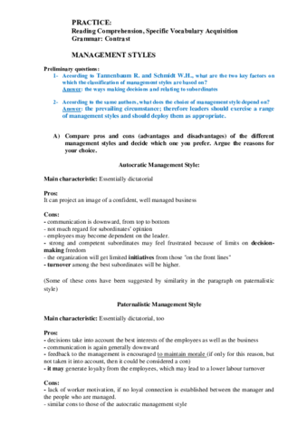STYLES OF MANAGEMENT  Ejercicios.pdf