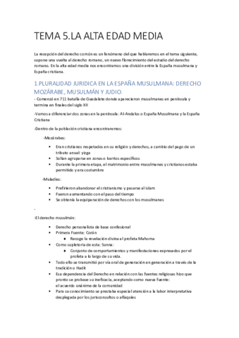 Tema 5 - historia del derecho , la alta edad media para wholah.pdf