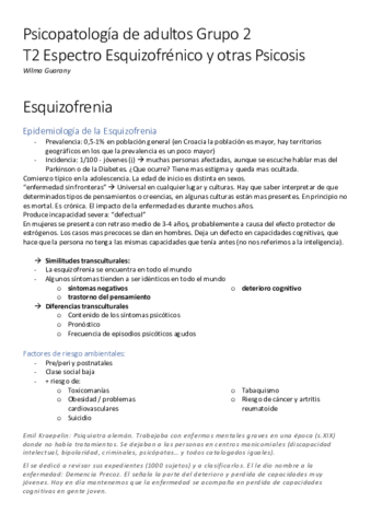 Psicopatología de adultos Tema 2 - Esquizofrenias.pdf