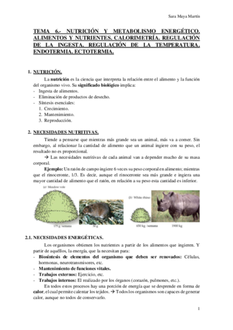 TEMA 6.- NUTRICIÓN Y METABOLISMO ENERGÉTICO. ALIMENTOS Y NUTRIENTES. CALORIMETRÍA. REGULACIÓN DE LA INGESTA. REGULACIÓN DE LA TEMPERATURA. ENDOTERMIA. ECTOTERMIA..pdf