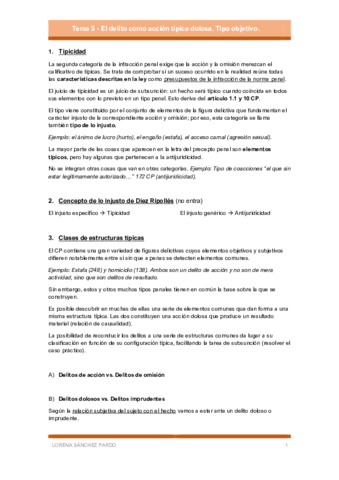 Tema 5 - El delito como acción típica dolosa. Tipo objetivo..pdf