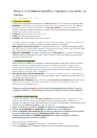 MIC Tema 4. Problema Científico- Hipótesis y Variables - Validez..pdf