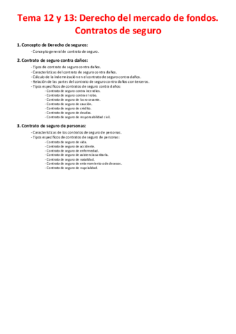 Tema 12 y 13 - Derecho del mercado de fondos. Contratos de seguro.pdf