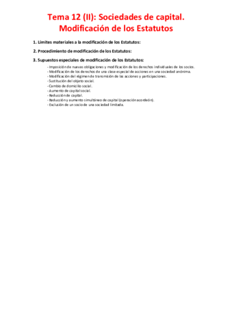 Tema 12 (II) - Sociedades de capital. Modificación de los Estatutos.pdf