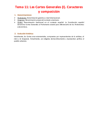 Tema 11 - Las Cortes Generales (I). Caracteres y composición.pdf