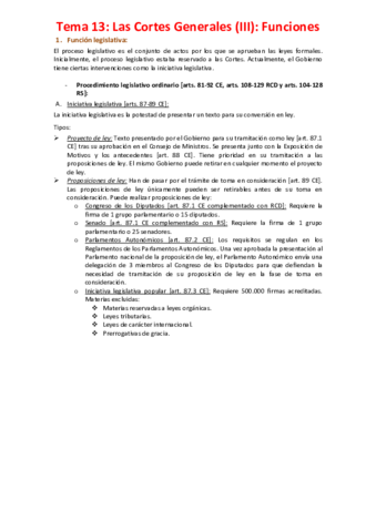 Tema 13 - Las Cortes Generales (III). Funciones.pdf