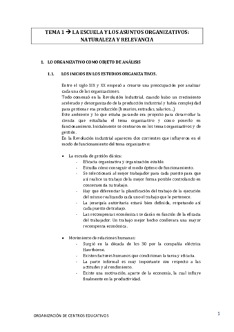 Tema 1 LA ESCUELA Y LOS ASUNTOS ORGANIZATIVOS NATURALEZA Y RELEVANCIA.pdf