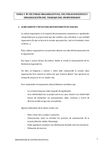 TEMA 5 CULTURAS ORGANIZATIVAS- CULTURAS DOCENTES Y ORGANIZACIÓN DEL TRABAJO DEL PROFESORADO.pdf