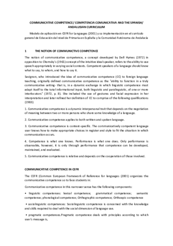 COMMUNICATIVE COMPETENCE y el curriculo de Primaria en España y Andalucia.pdf