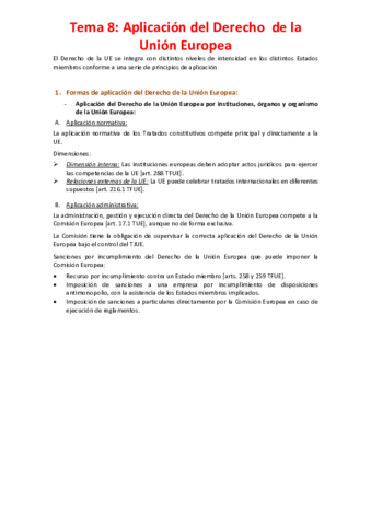 Tema 8 - Aplicación del Derecho de la Unión Europea.pdf