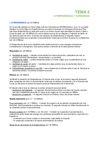 Tema 5 - Litispendencia y conexidad.pdf