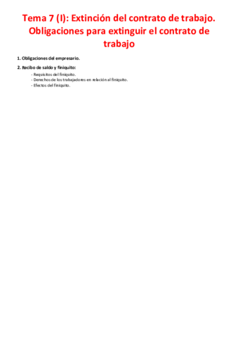 Tema 7 (I) - Extinción del contrato de trabajo. Obligaciones documentales para extinguir el contrato de trabajo.pdf