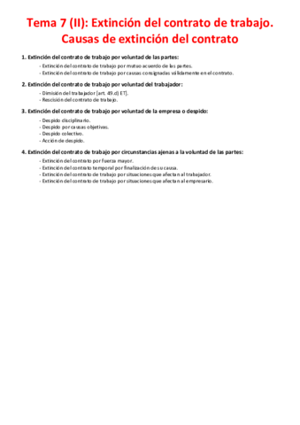 Tema 7 (II) - Extinción del contrato de trabajo. Causas de extinción del contrato.pdf