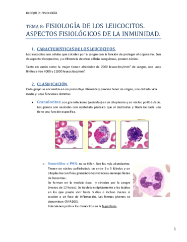 TEMA 8 fisiologia de los leucitos. espacot s fisiologicos de la inmunidad.pdf