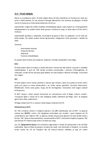 Regulació del Metabolisme - T2.3. Teixit Adipós.pdf