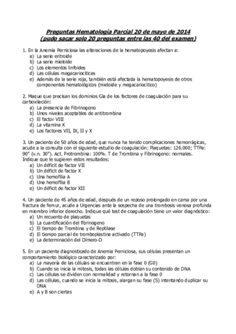Preguntas Hematología Parcial 2014.pdf