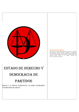 B5. La reforma constitucional y el poder constituyente. Procedimientos de reforma.pdf