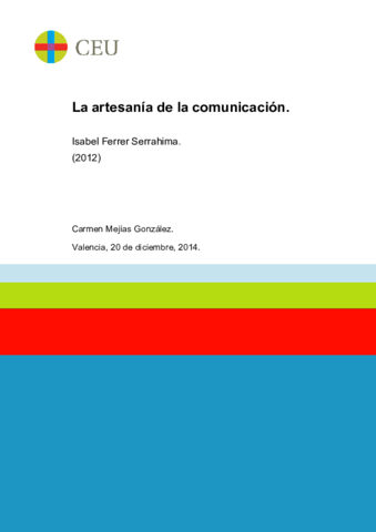 La artesanía de la comunicación ..pdf