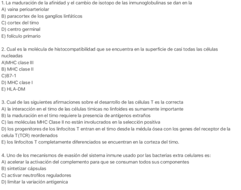 No Corregido Examen Inmunologia Bio Pdf