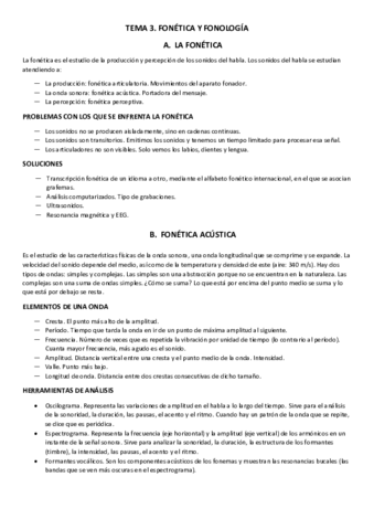 Tema 3. Fonética y fonología. Resumen