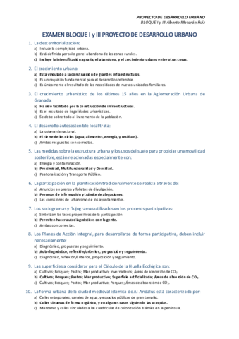 PREGUNTAS EXAMEN BLOQUE I y III PROYECTO DE DESARROLLO URBANO.pdf