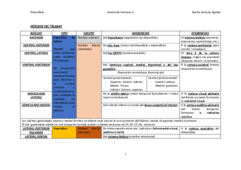 AFERENCIAS Y EFERENCIAS DE DIENCÉFALO