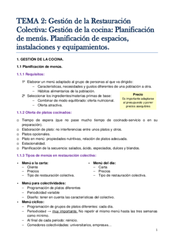 TEMA 2. Gestión de la Restauración Colectiva-Gestión de la cocina. Planificación de menús. Planificación de espacios instalaciones y equipamiento..pdf