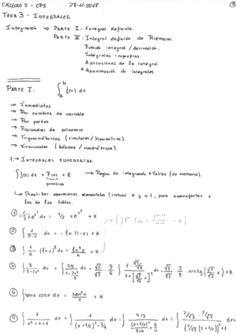 Integrales - TEMA 3 Cálculo I