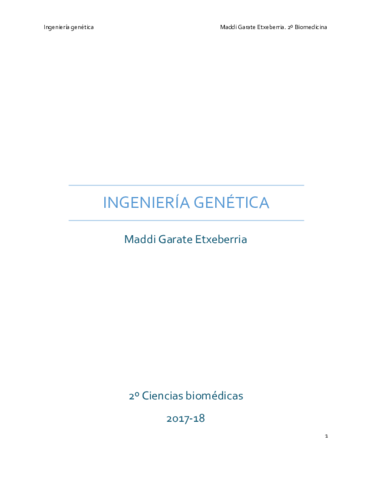 Ingeniería genética. 2017-18
