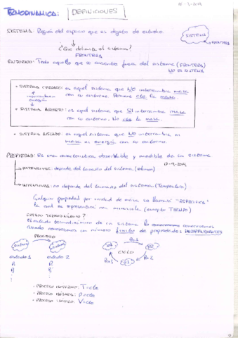 Teoría termodinámica (apuntes de clase)