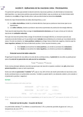 Química - Tema 8 - Aplicaciones de las reacciones redox - Electroquímica.pdf