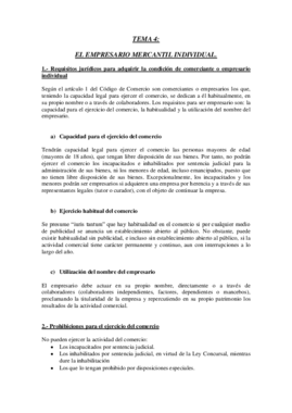 Tema El Empresario Mercantil Individual Pdf