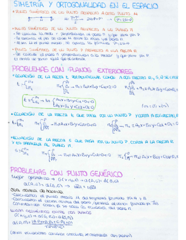 Resumen simetria, planos y punto genérico