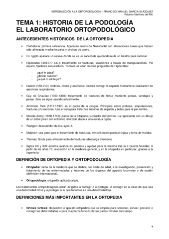 Temario completo Introducción a la Ortopodologia