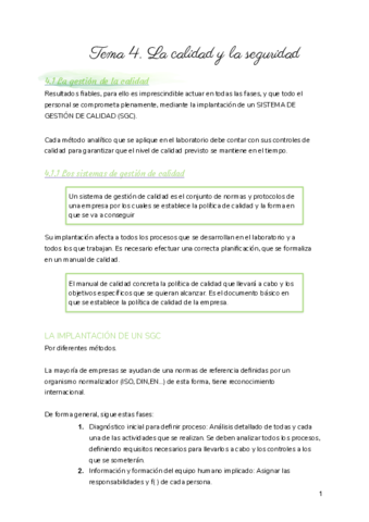 La calidad y la seguridad