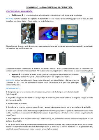 S1 - Tonometría / Paquimetría
