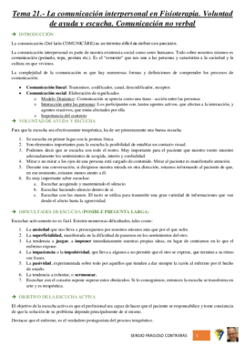 Tema 21.- La comunicación interpersonal en Fisioterapia - Voluntad de ayuda y escucha.pdf