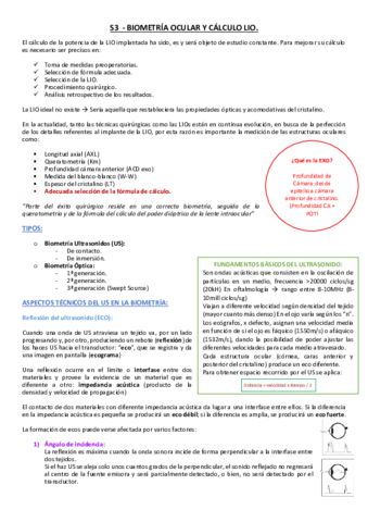 S3 - Biometría Ocular y Cálculo LIO