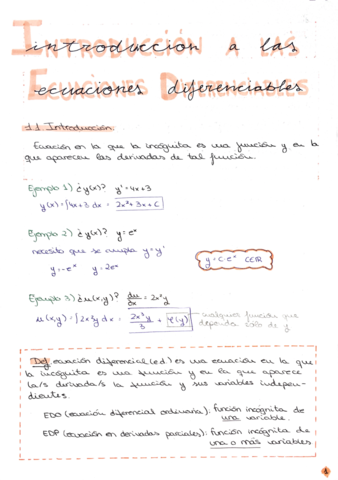 Tema 1. Intro Ecuaciones Diferenciables
