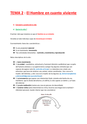 2. El Hombre en cuanto viviente