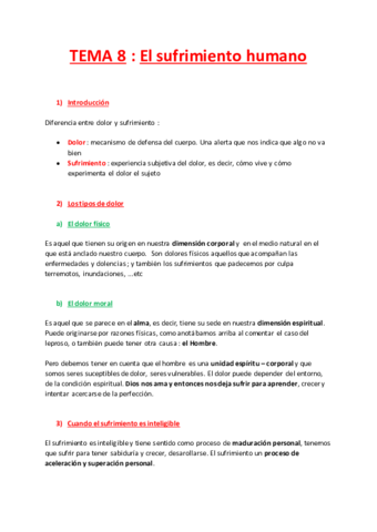 8. El sufrimiento humano