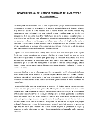 OPINIÓN PERSONAL DEL LIBRO ‘LA CORROSIÓN DEL CARÁCTER’ DE RICHARD SENNETT.pdf