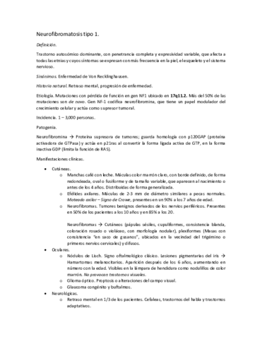 Neurofibromatosis tipo 1