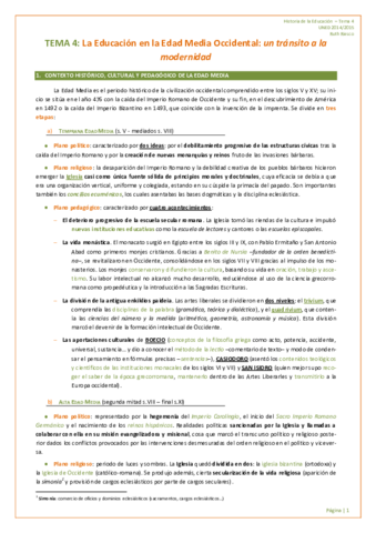 Tema 4 -La Educación en la E.Media Occidental- transito a la modernidad - CORRECTO.pdf